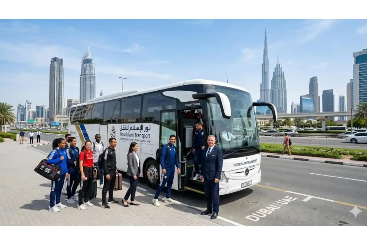 Team travel bus service in UAE